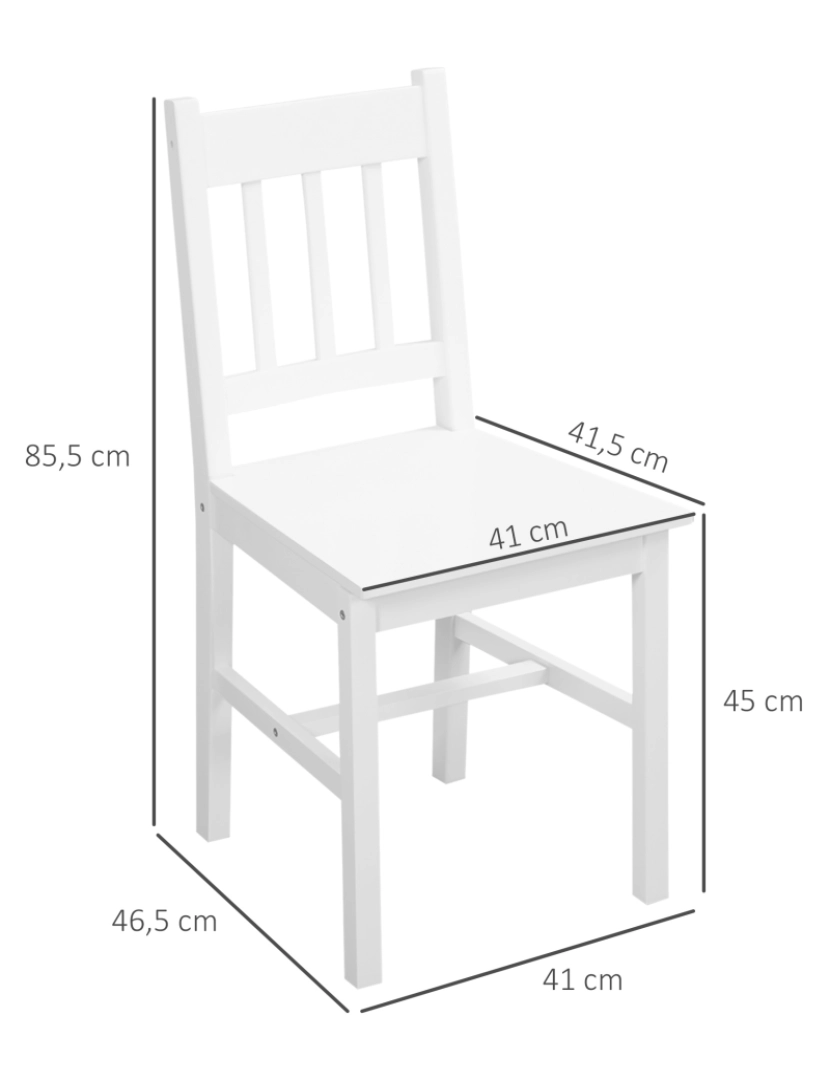 imagem de Cadeiras Sala de Jantar 41x46,5x85,5cm cor branco 835-910V01WT3