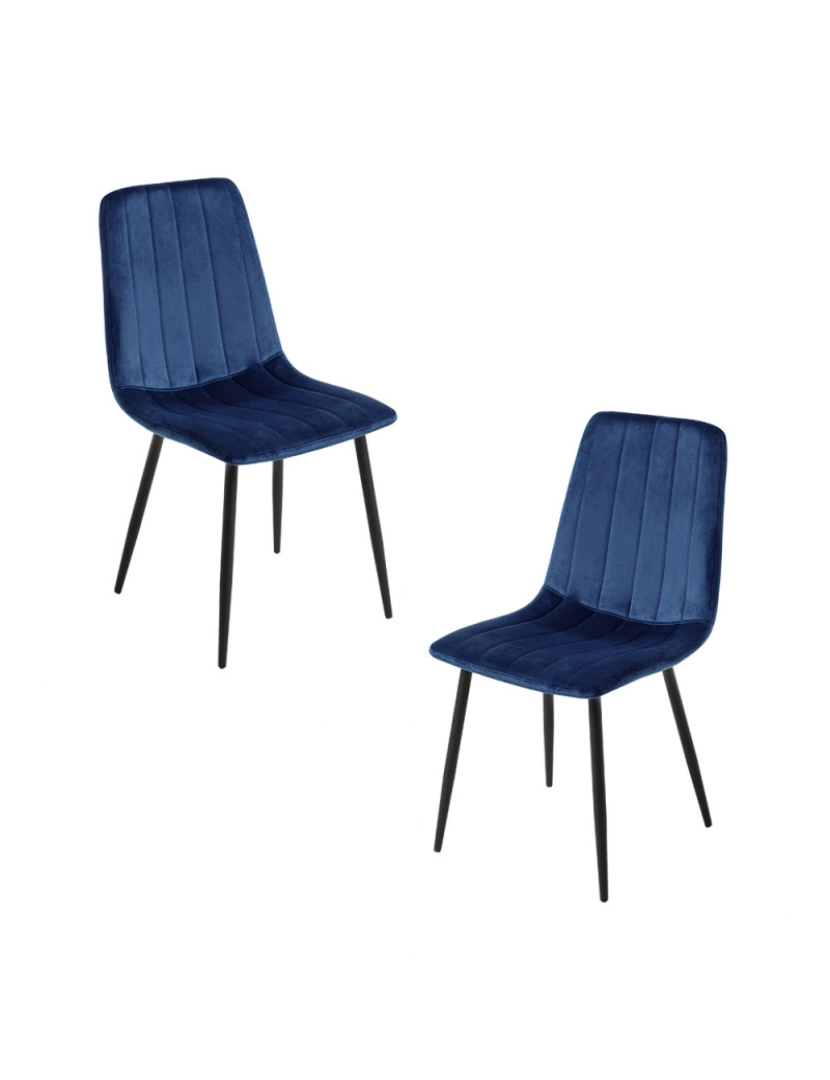 Presentes Miguel - Pack 2 Cadeiras Liny Veludo - Azul