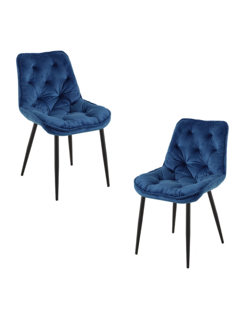 Presentes Miguel - Pack 2 Cadeiras Miska Veludo - Azul