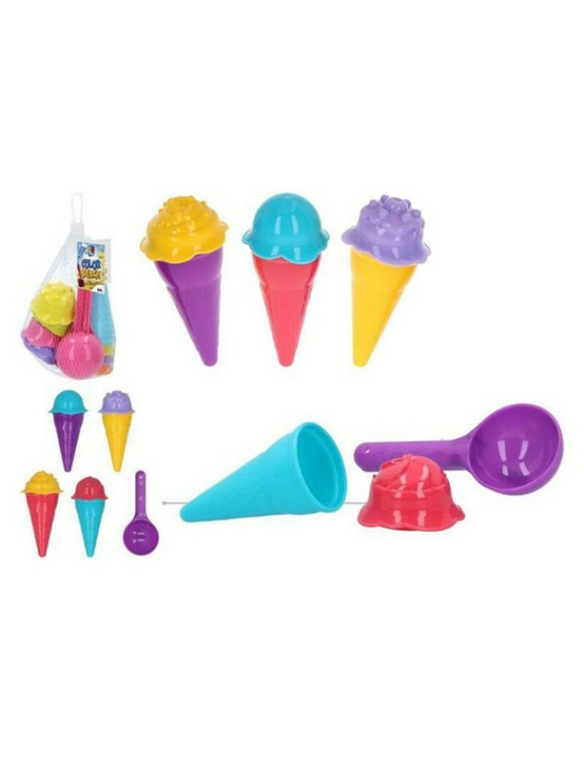 Colorbaby - Conjunto de brinquedos de praia Ice Cream Colorbaby Color Beach 9 pcs