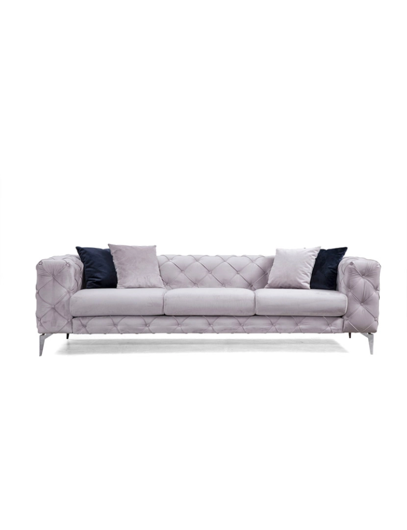 Atelier Del Sofa  - Sofá 3 Lugares Como Cinza Claro