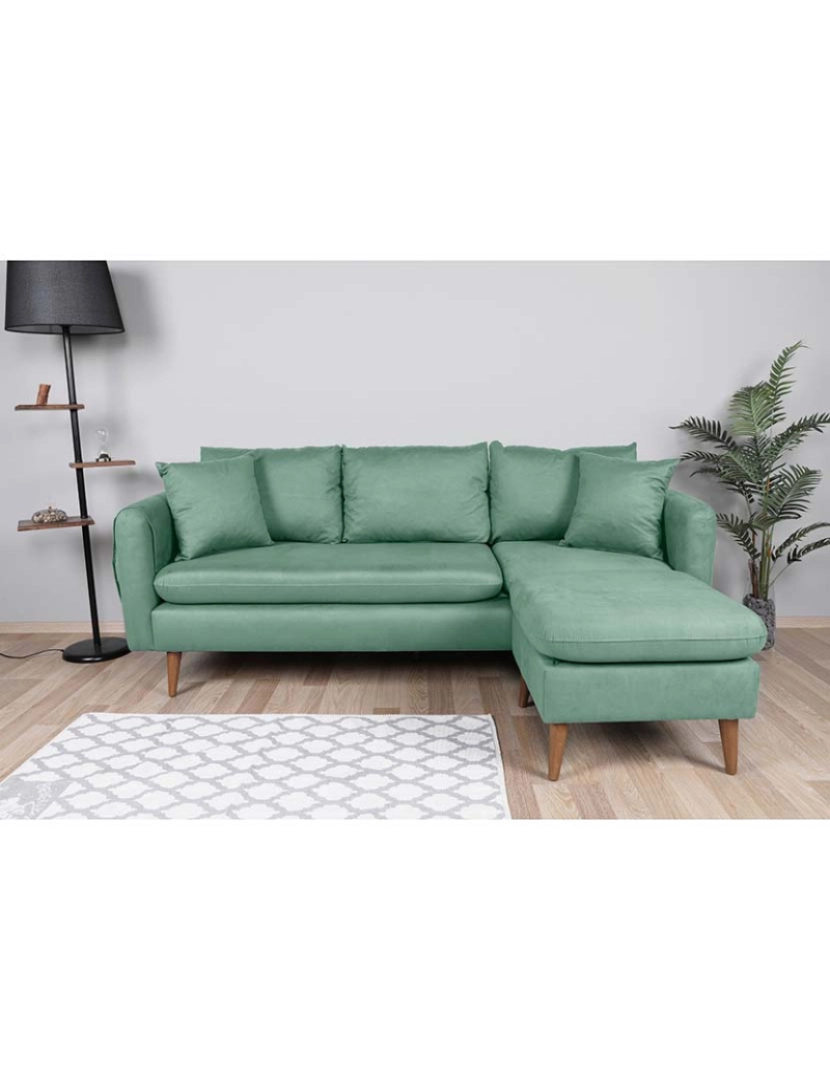 ASR - Sofá Chaise Longue Direita Sofia Verde Água