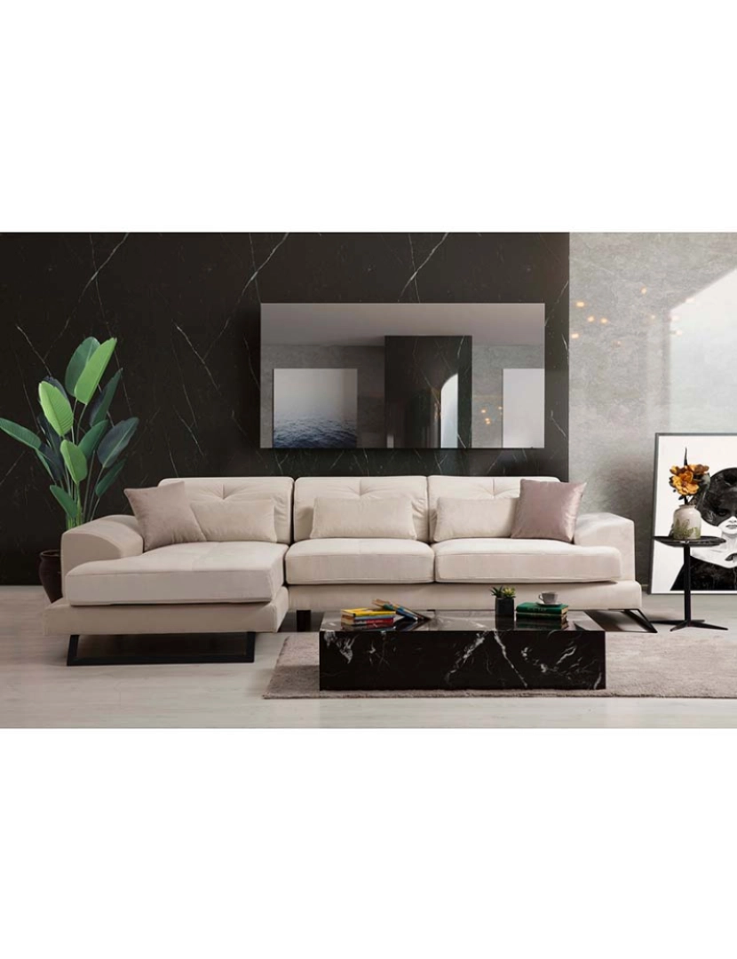 ASR - Sofá Chaiselongue Esquerda Stone Bege