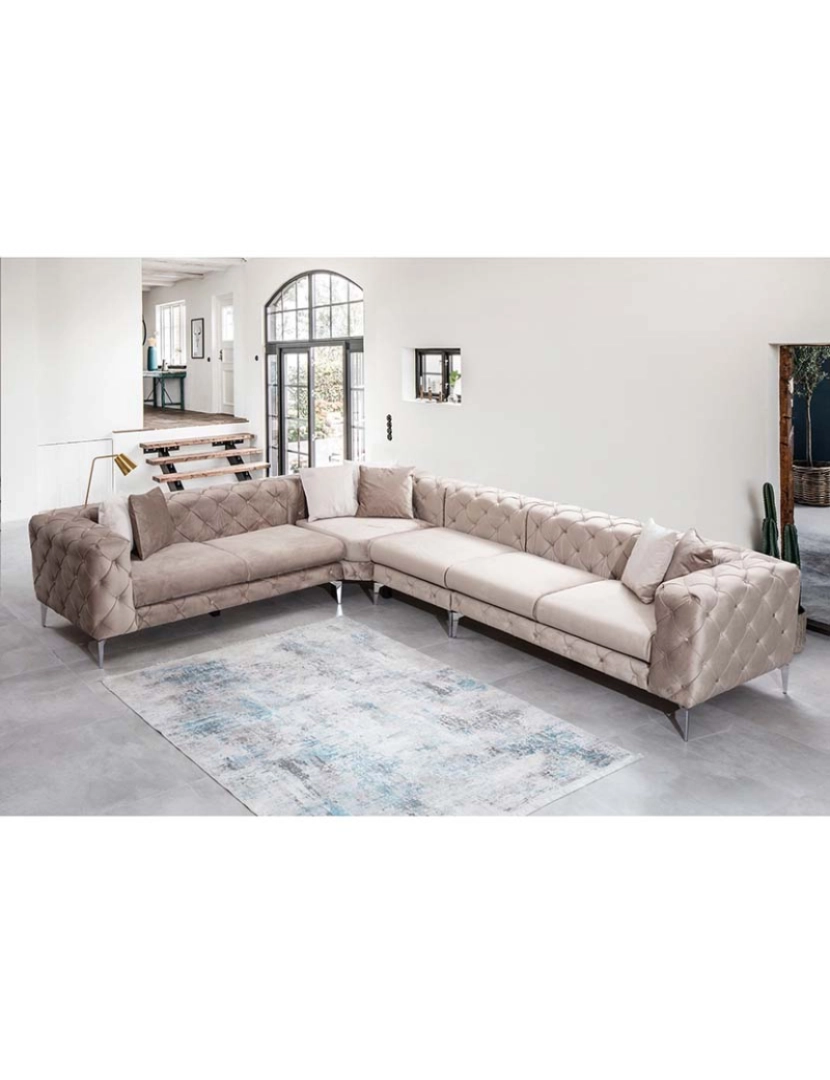 ASR - Sofá Chaiselongue Esquerda Como Bege