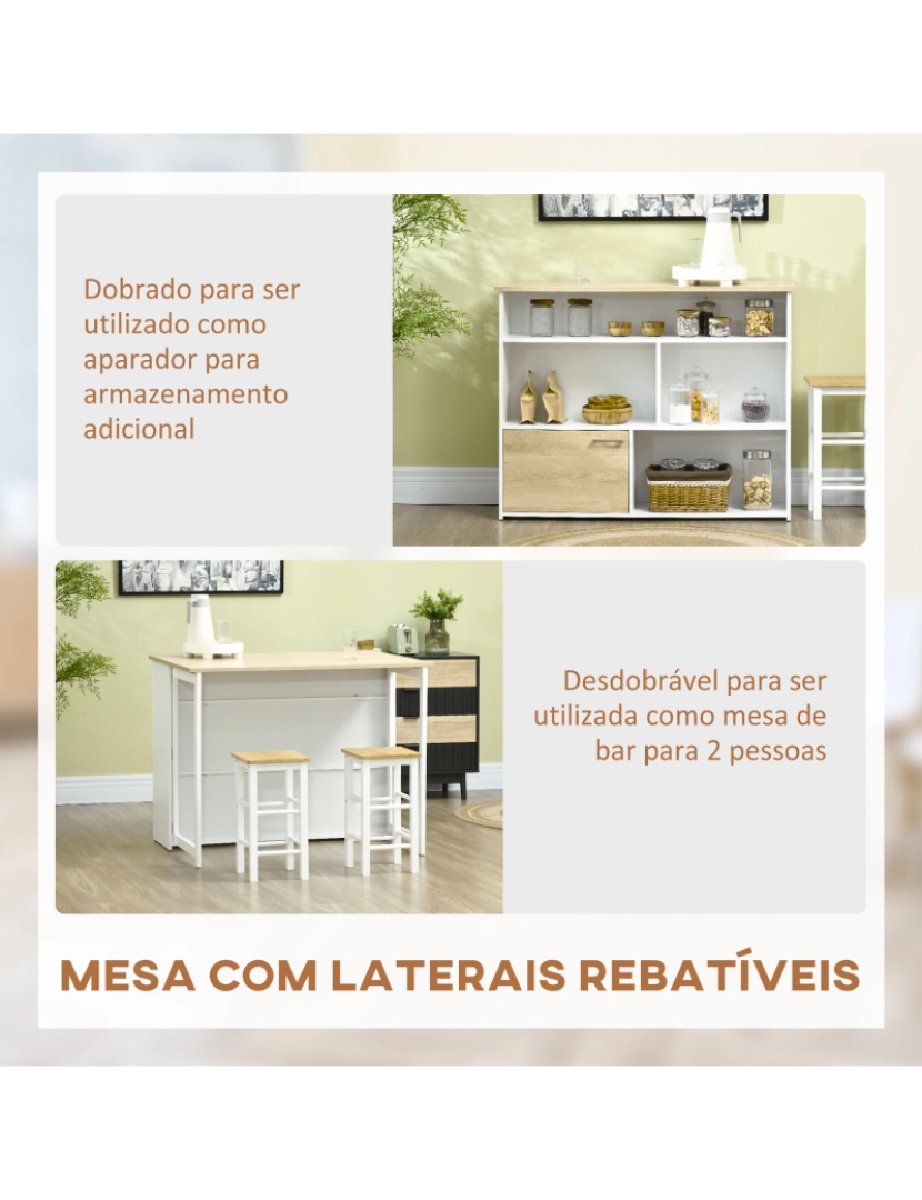 imagem de Mesa de Alta Extensível 116x79,5x91cm cor branco 835-953V00WT4