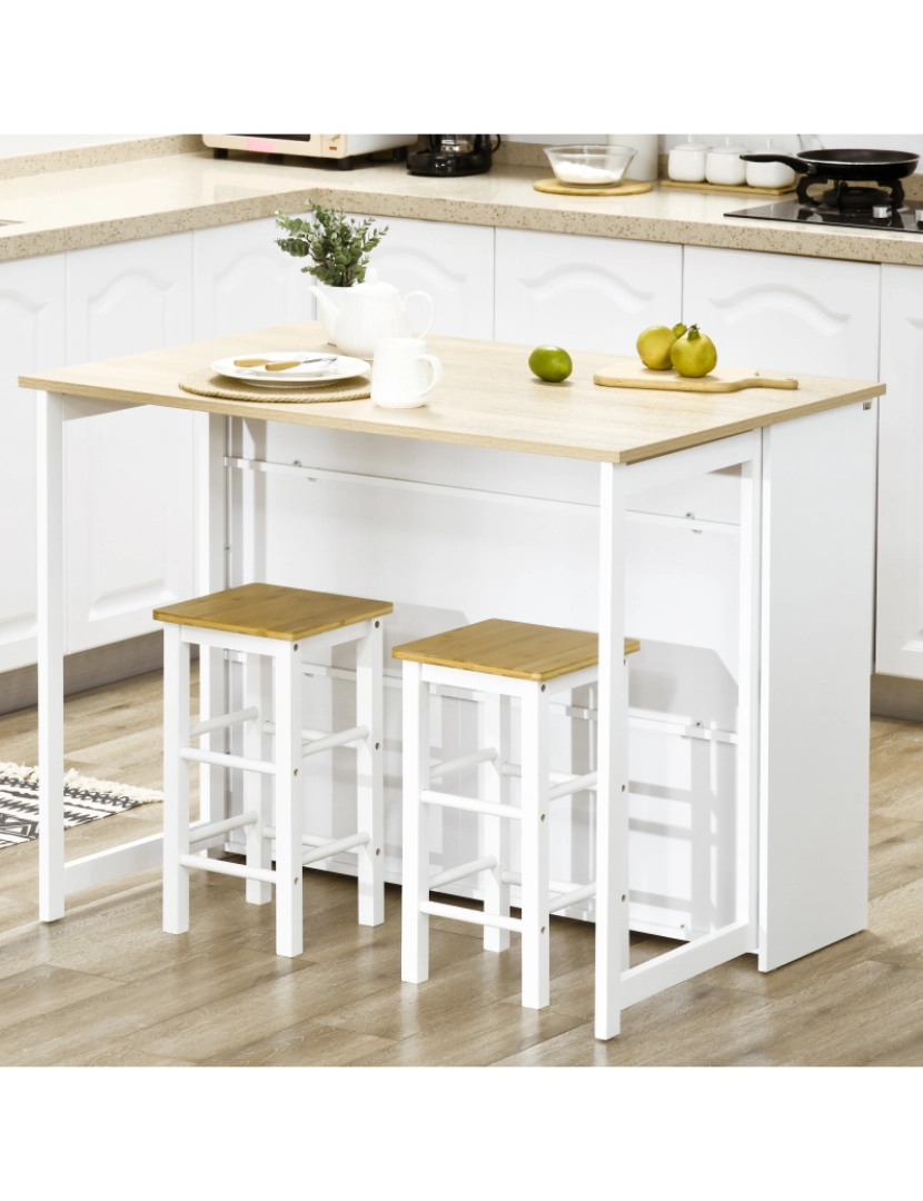 imagem de Mesa de Alta Extensível 116x79,5x91cm cor branco 835-953V00WT6