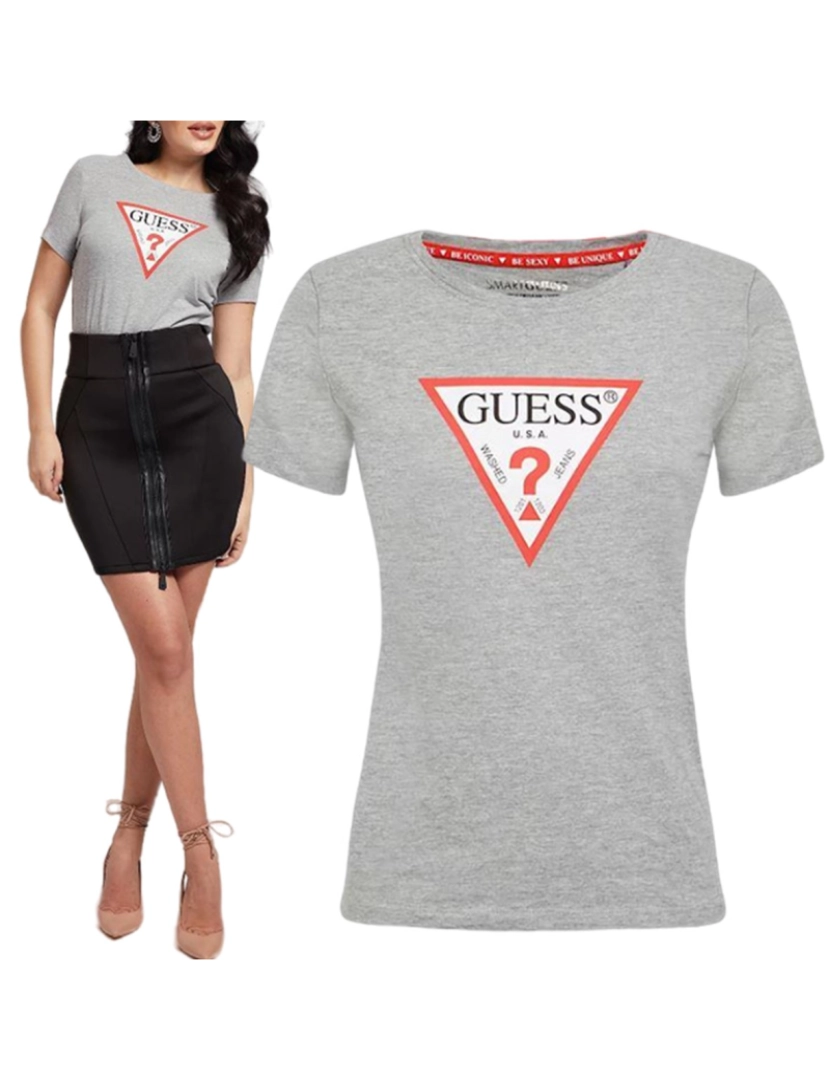 Guess Jeans - T-Shirt M. Curta Senhora Cinza 