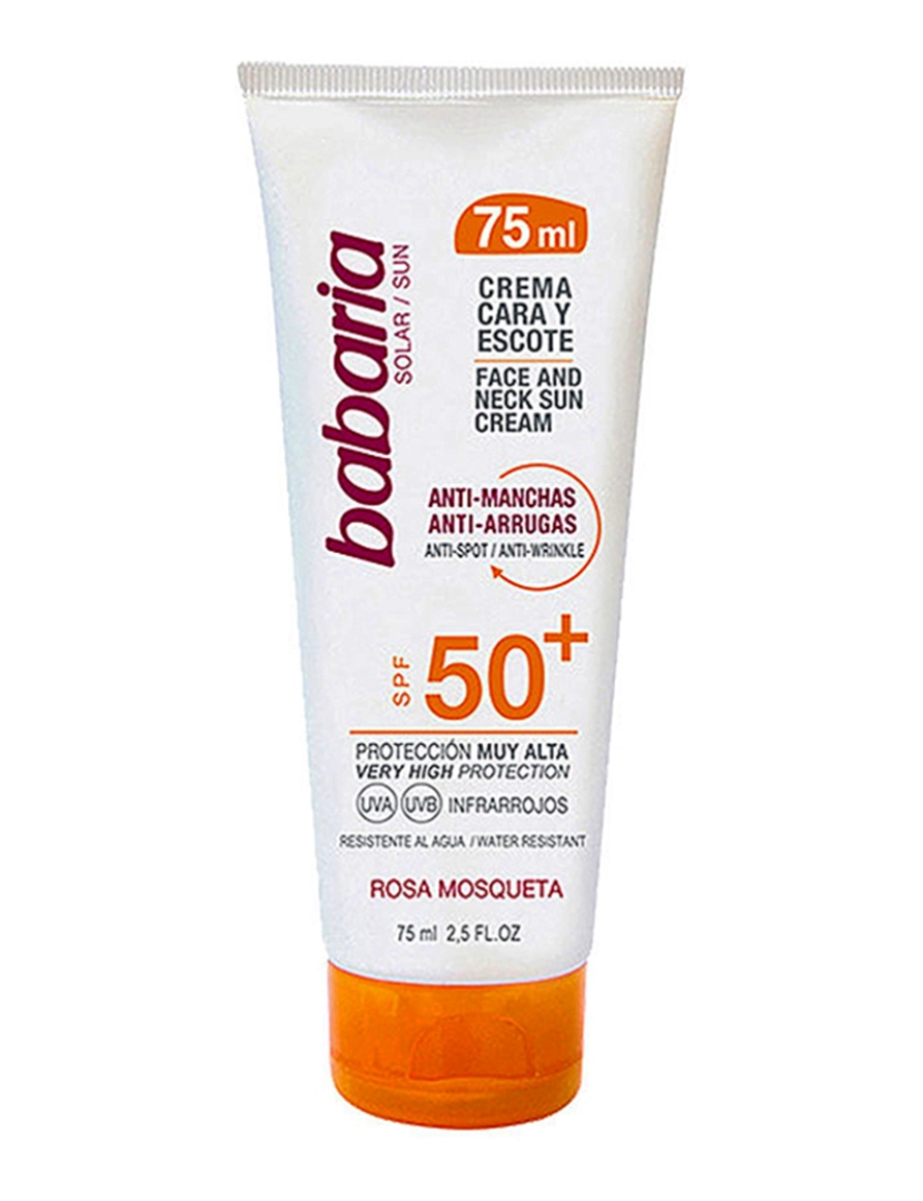 Babaria - Creme Facial Solar Anti-manchas Rosa Mosqueta SPF50+ 75Ml