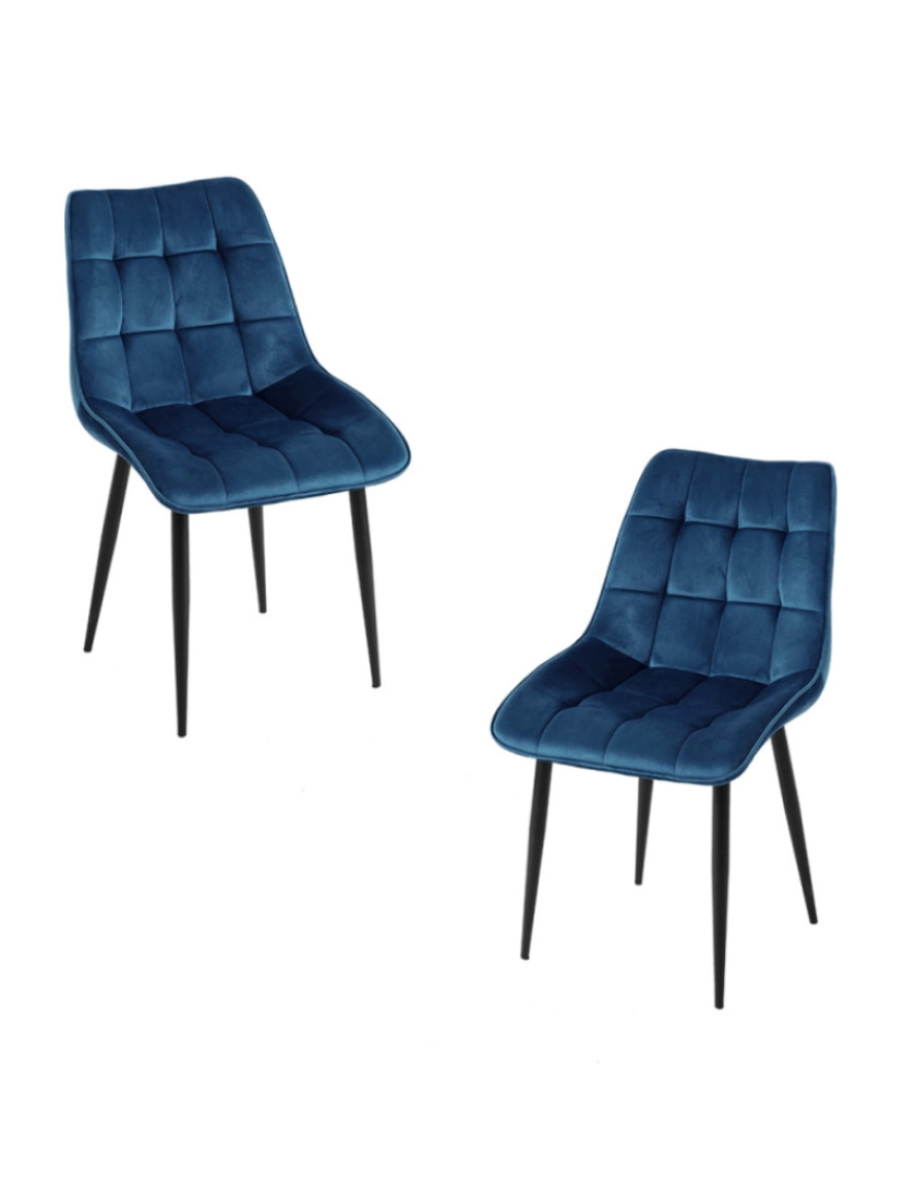 Presentes Miguel - Pack 2 Cadeiras Cade Veludo - Azul