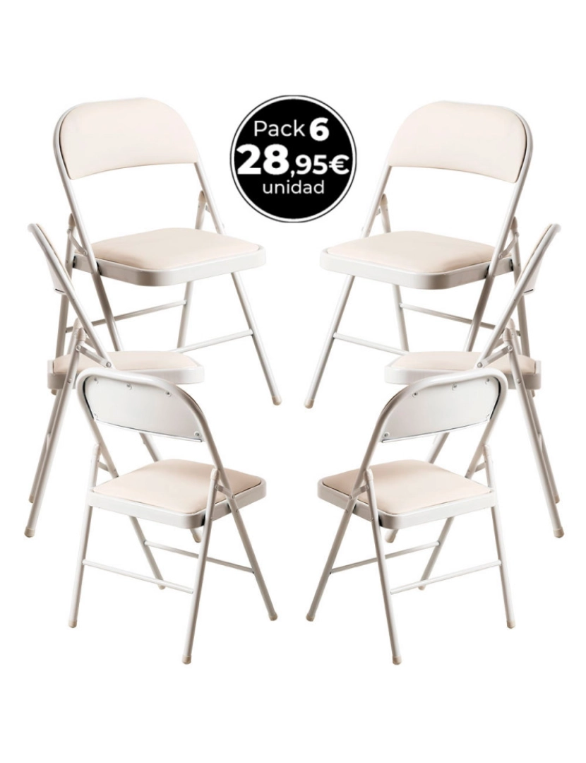 Presentes Miguel - Pack 6 Cadeiras Pad - Branco
