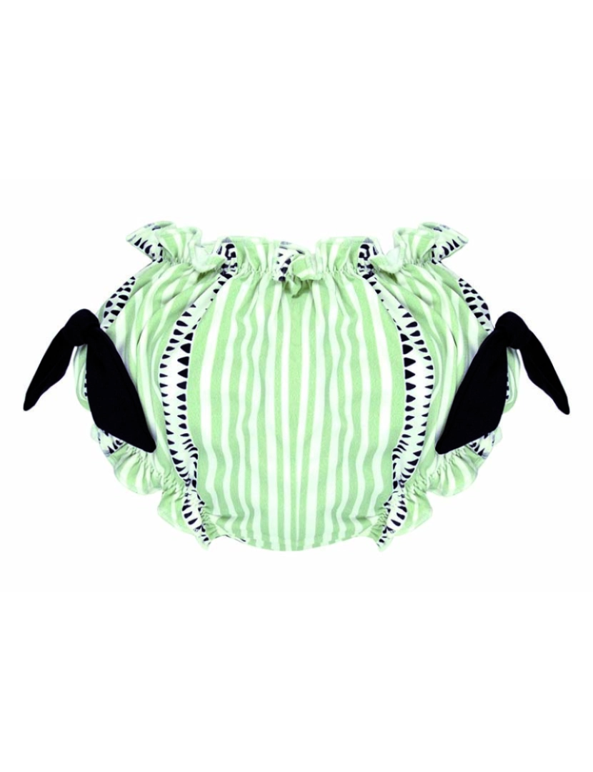 Bonnet à Pompom - Cuecas Bikini Menina Verde e Branco