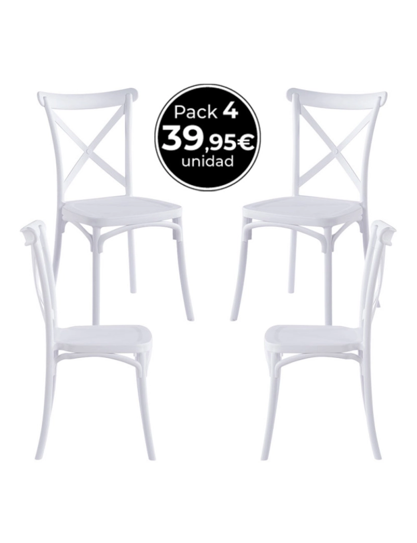 Presentes Miguel - Pack 4 Cadeiras Altea Polipropileno - Branco