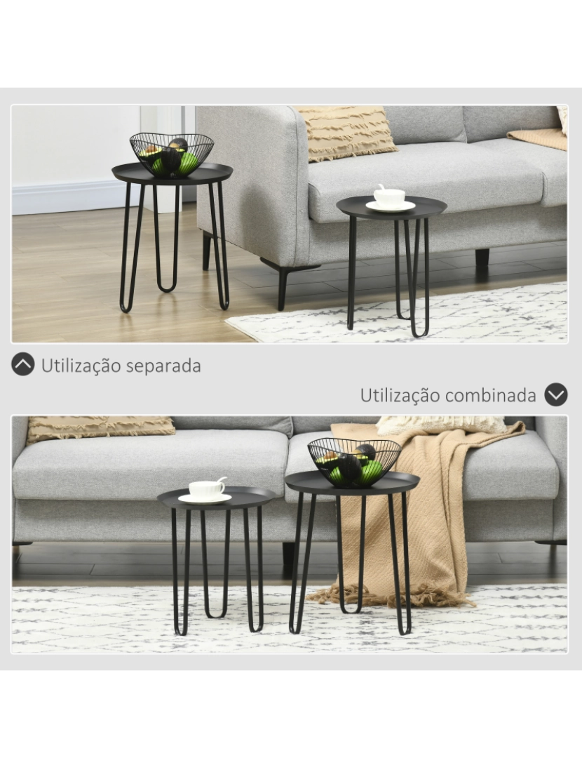 imagem de Mesas Auxiliares Ø40x45cm cor preto 839-739V00BK4