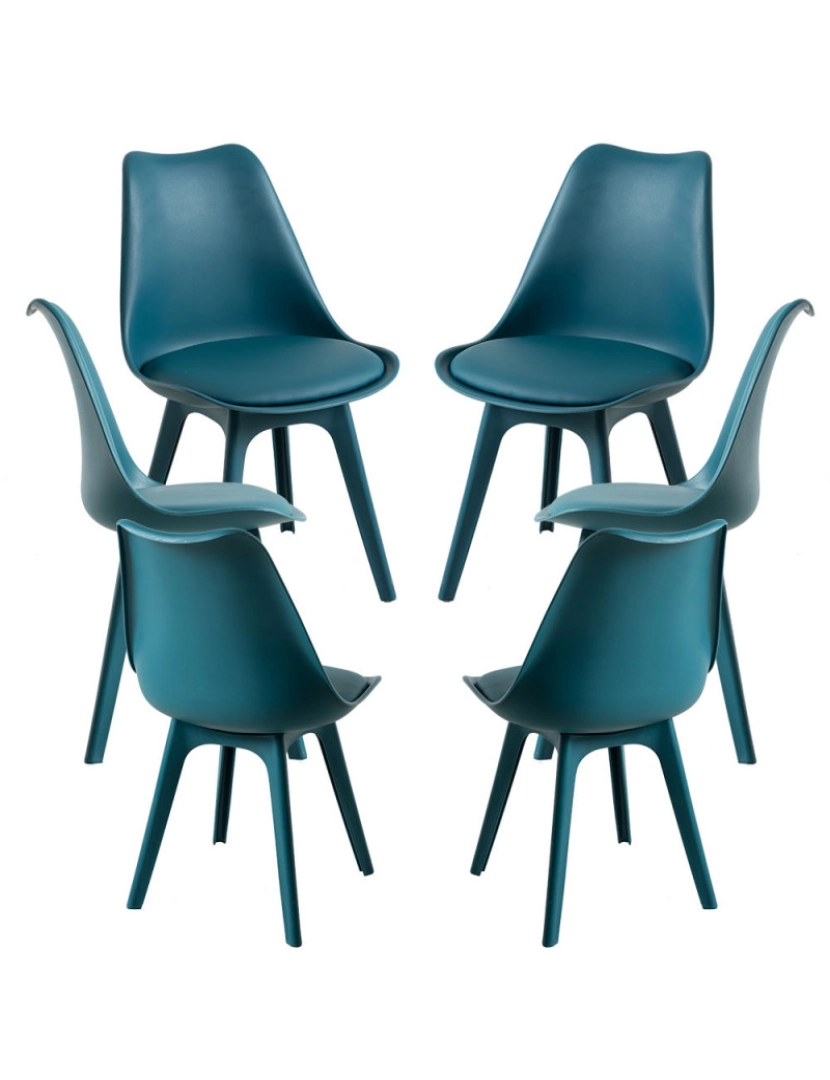 Presentes Miguel - Pack 6 Cadeiras Synk Suprym - Verde-azulado