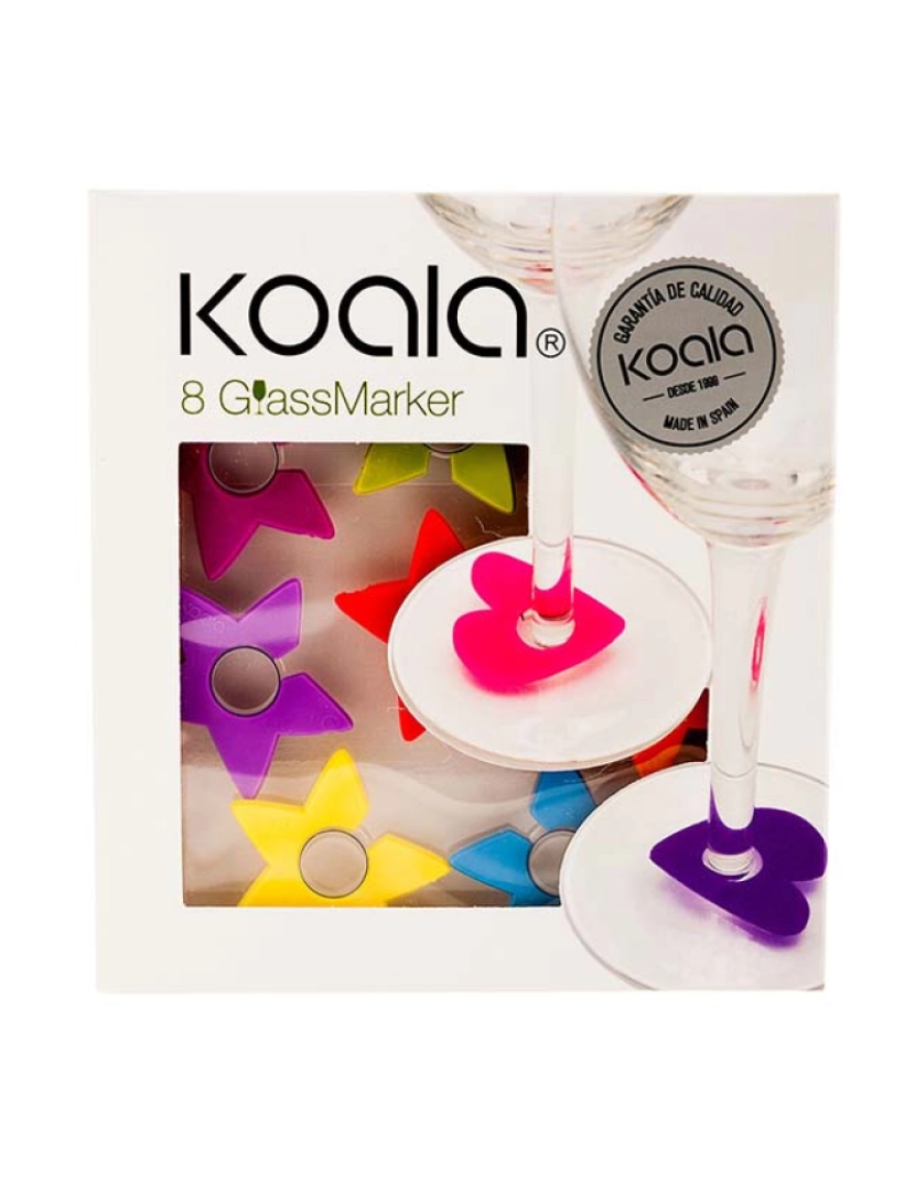 Koala - Identificador de Copos Koala Estrela Plástico Multicolor 8 Peças (12,8 x 5 x 13,7 cm)