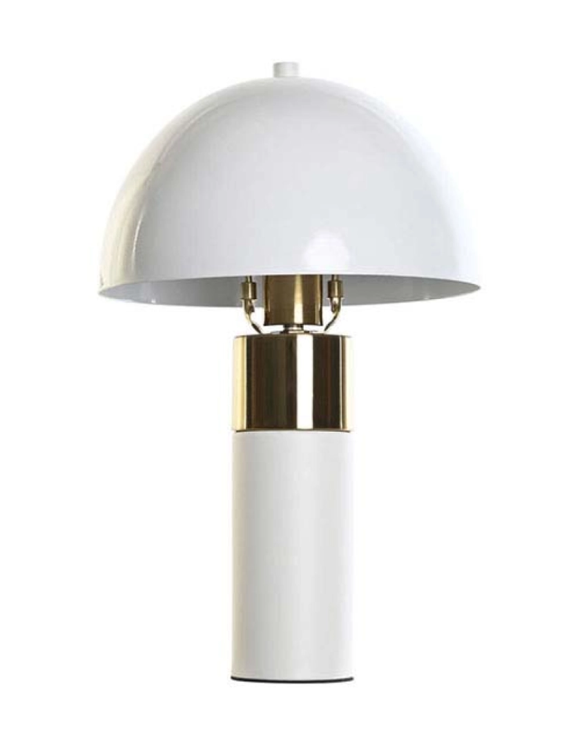 DKD - Candeeiro Mesa Dourado Metal Branco 220 V 50 W 