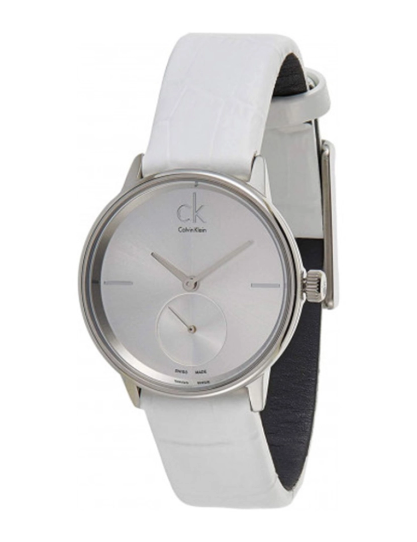 Calvin Klein - Relógio Senhora Prateado e Branco