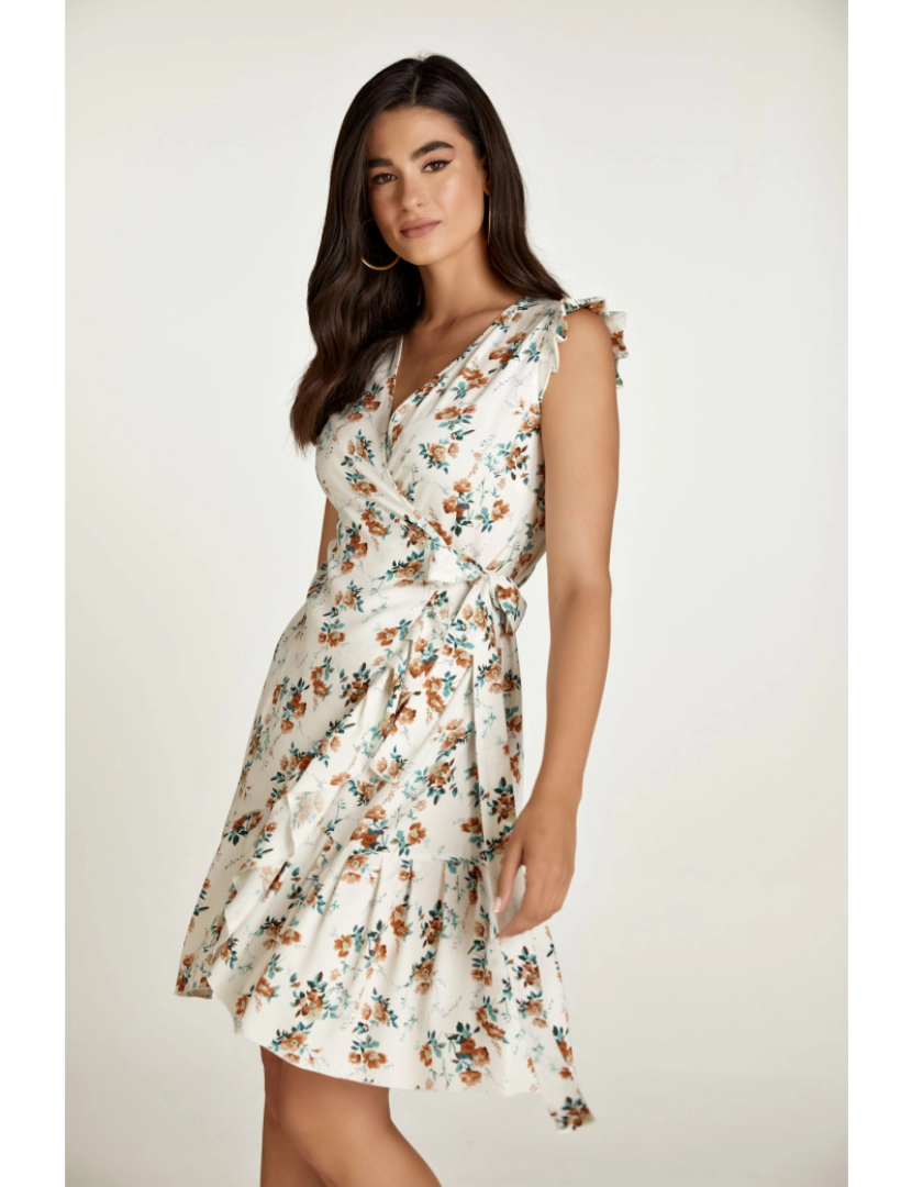 imagem de Ecru Floral vestido de envoltório4