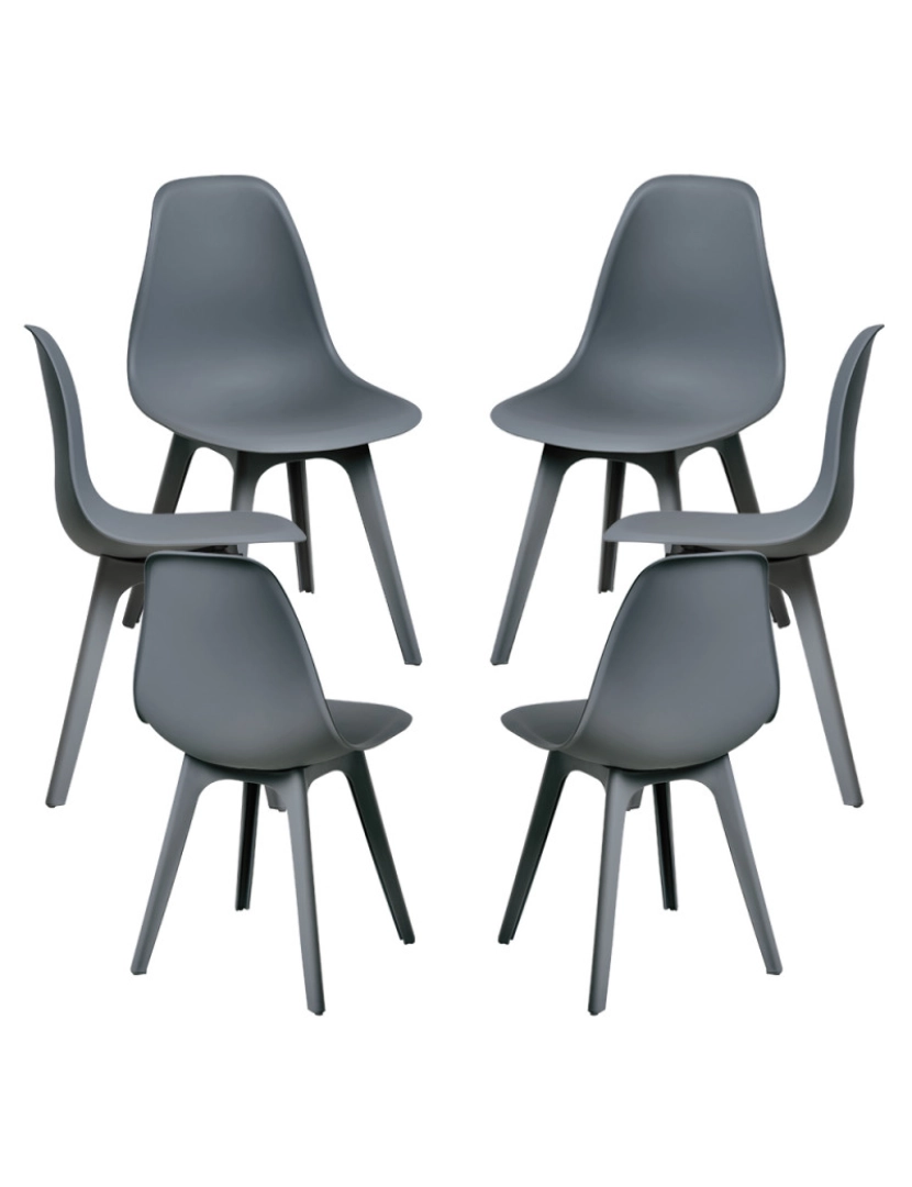Presentes Miguel - Pack 6 Cadeiras Kelen Suprym - Cinza escuro