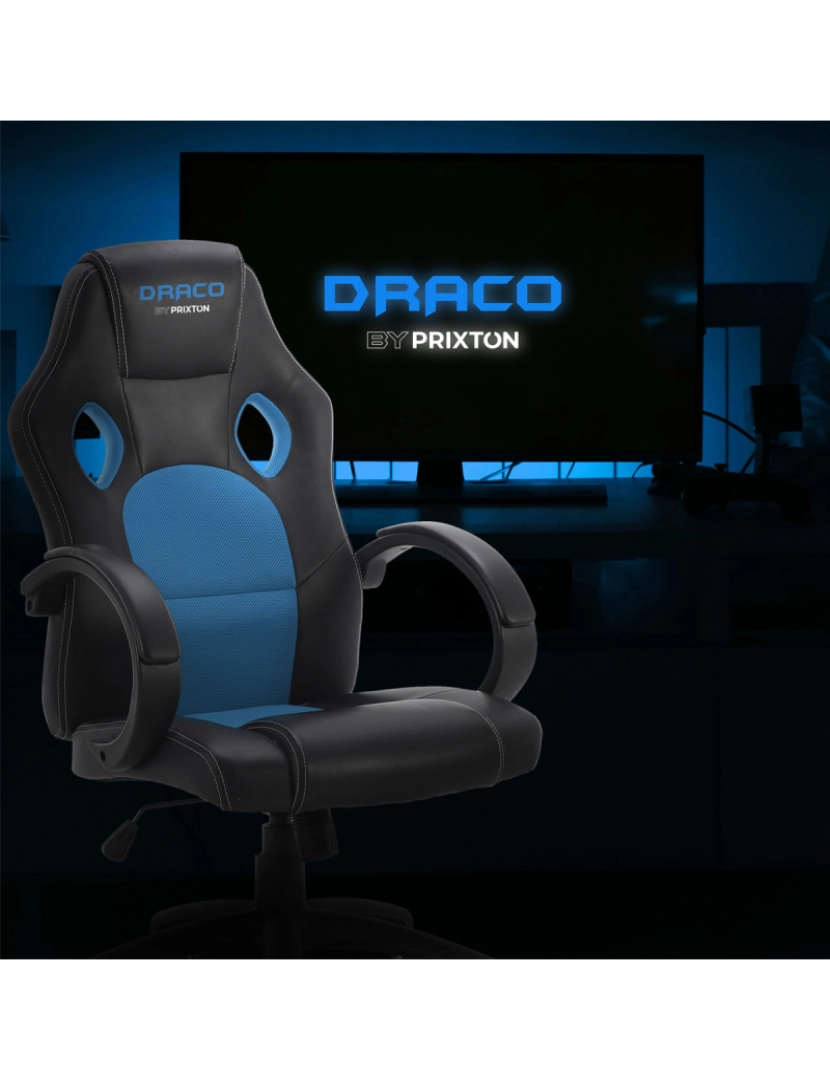 imagem de Cadeira Gaming PRIXTON Draco - Azul e Preto5