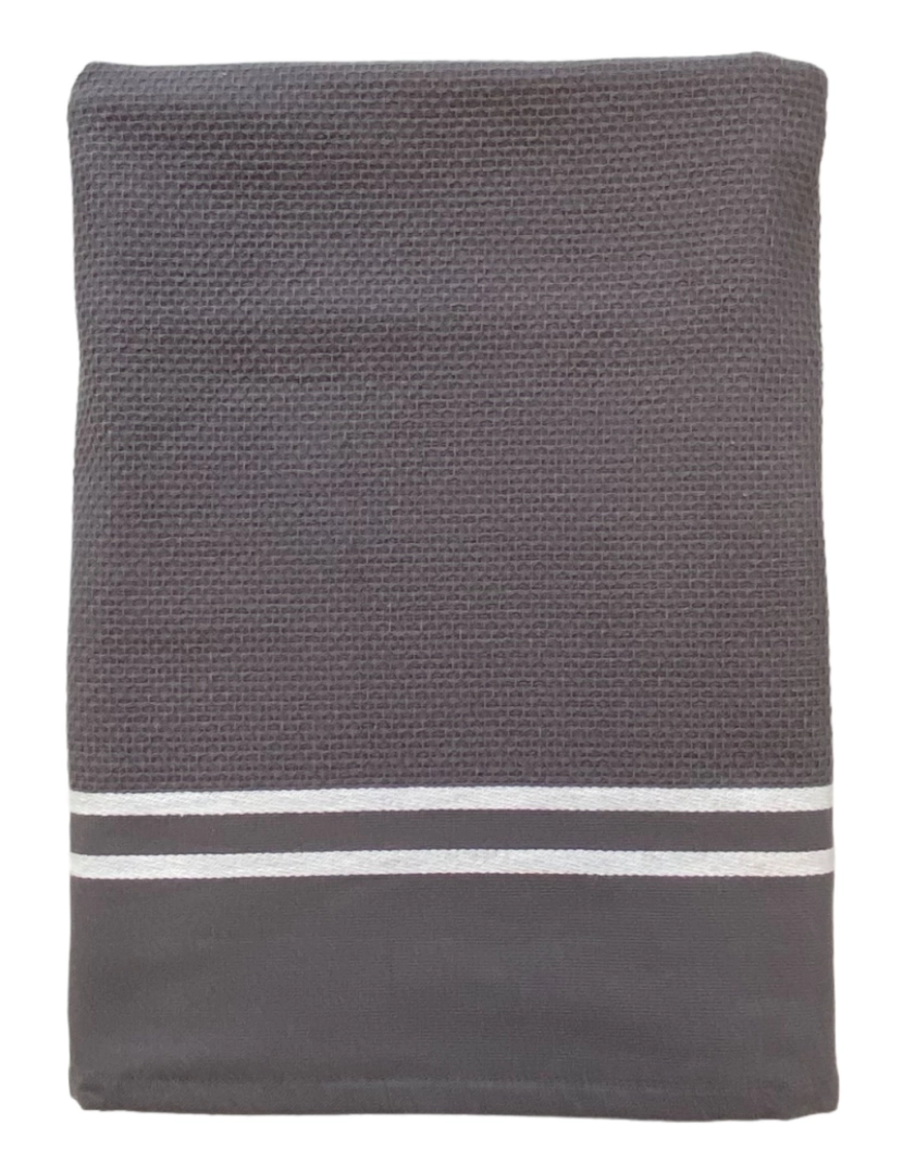 Le Comptoir De La Plage - Fouta forrada a Waffle Anthracite 90x170 355g/m² atoalhado