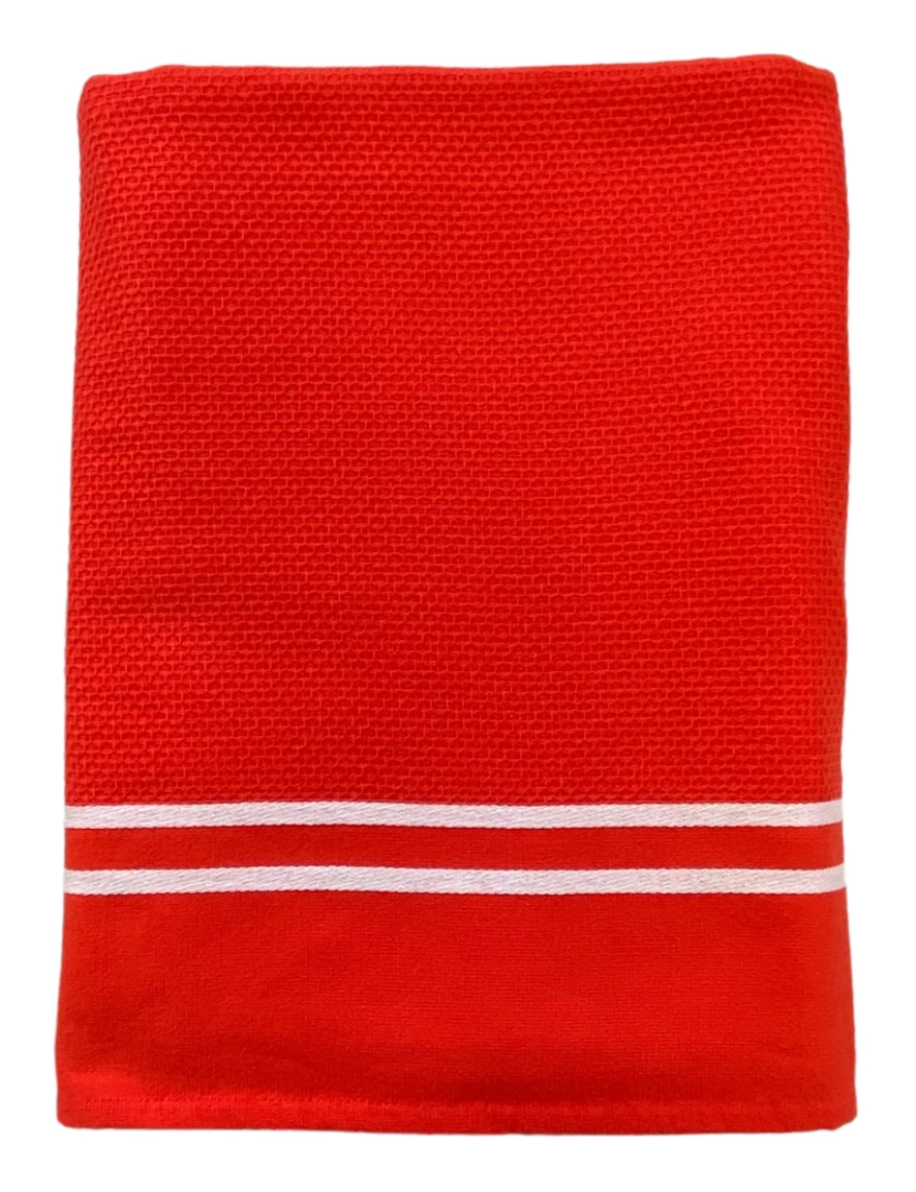 Le Comptoir De La Plage - Fouta forrada com tecido felpudo Waffle Mandarine 90x170 355g/m²