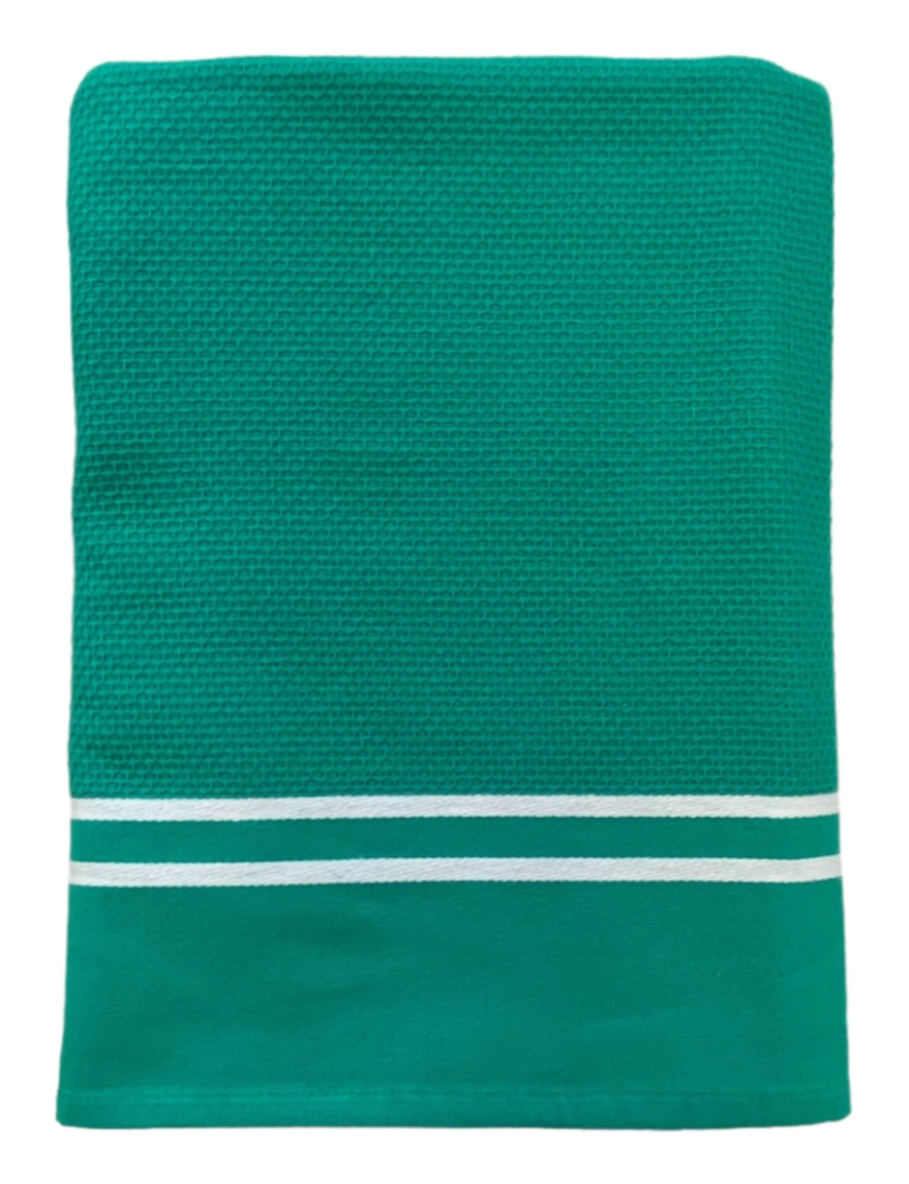 Le Comptoir De La Plage - Fouta forrada com tecido turco Waffle Green 90x170 355g/m²