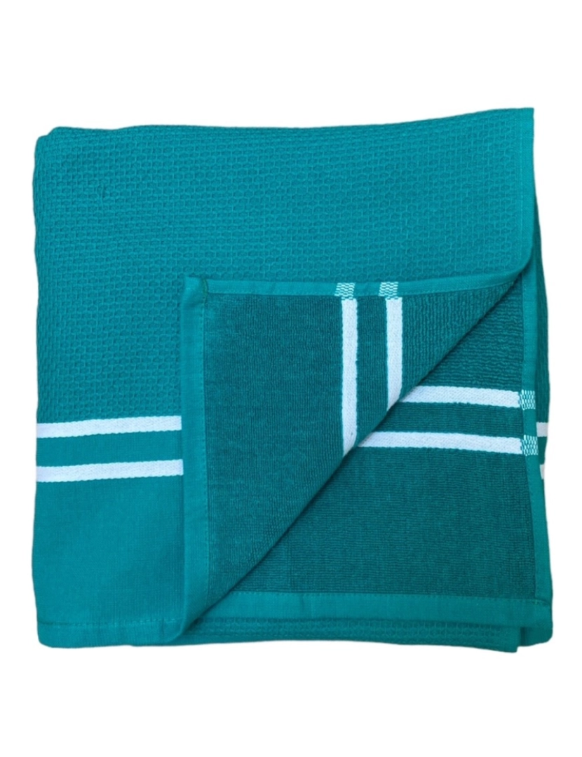 imagem de Fouta forrada com tecido turco Waffle Green 90x170 355g/m²3