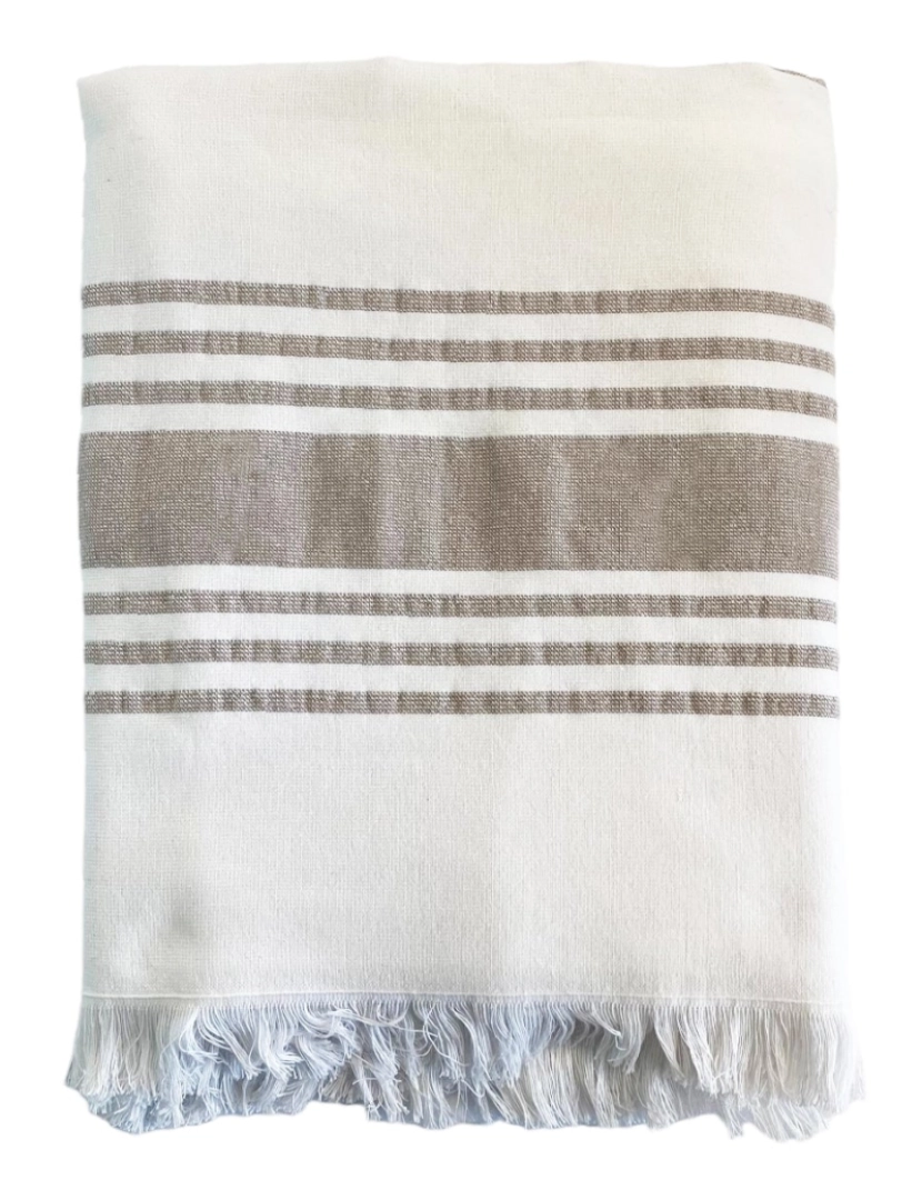 imagem de Fouta com forro felpudo Karabuk Taupe 90x160 400g/m²1