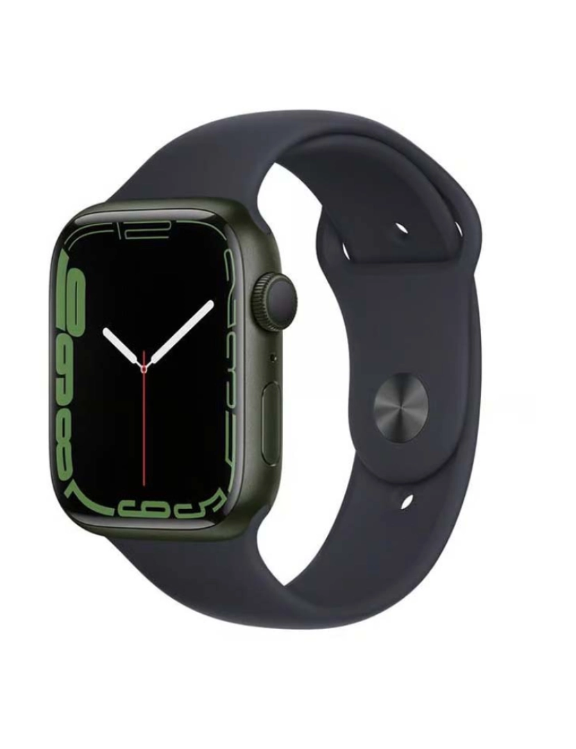 Apple - Apple Watch Series 7 45mm GPS + Cellular Aluminum Case Mostrador: Pulseira Verde: Sport Black Grau A+