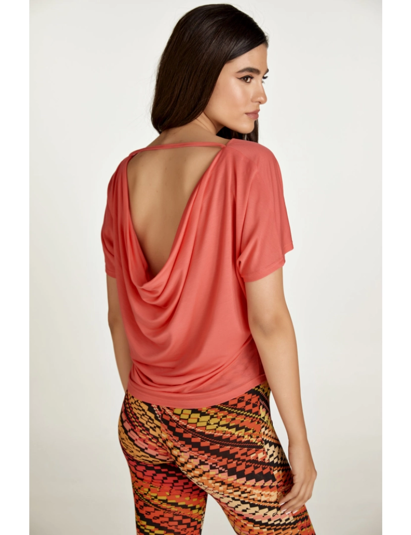 imagem de Coral Drape Back Top2