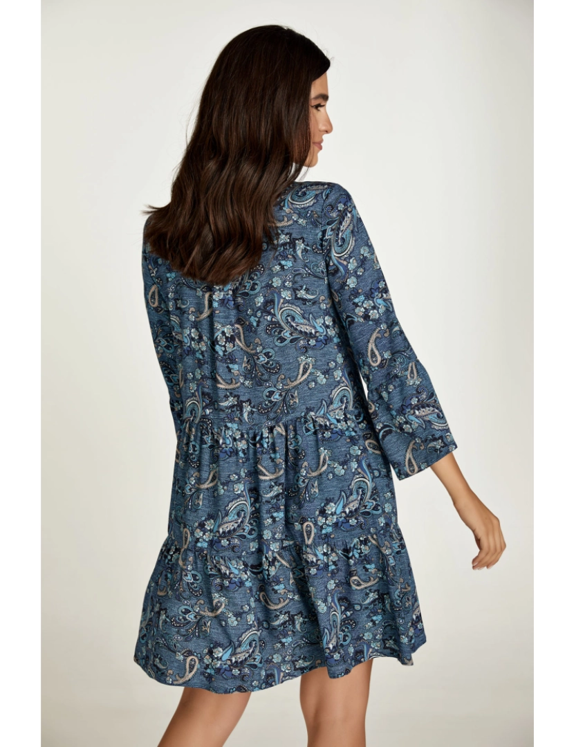 imagem de Indigo Paisley Imprimir uma linha Vestido6