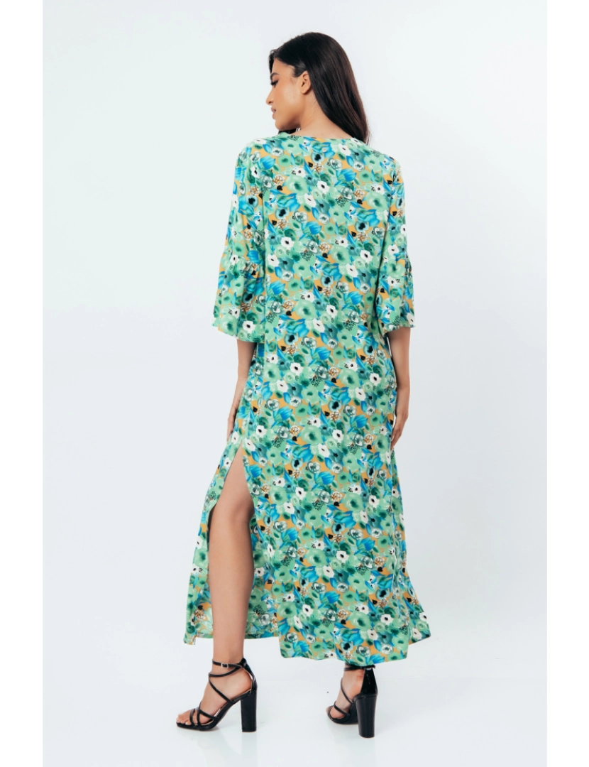 imagem de Floral Kaftan estilo Maxi vestido3