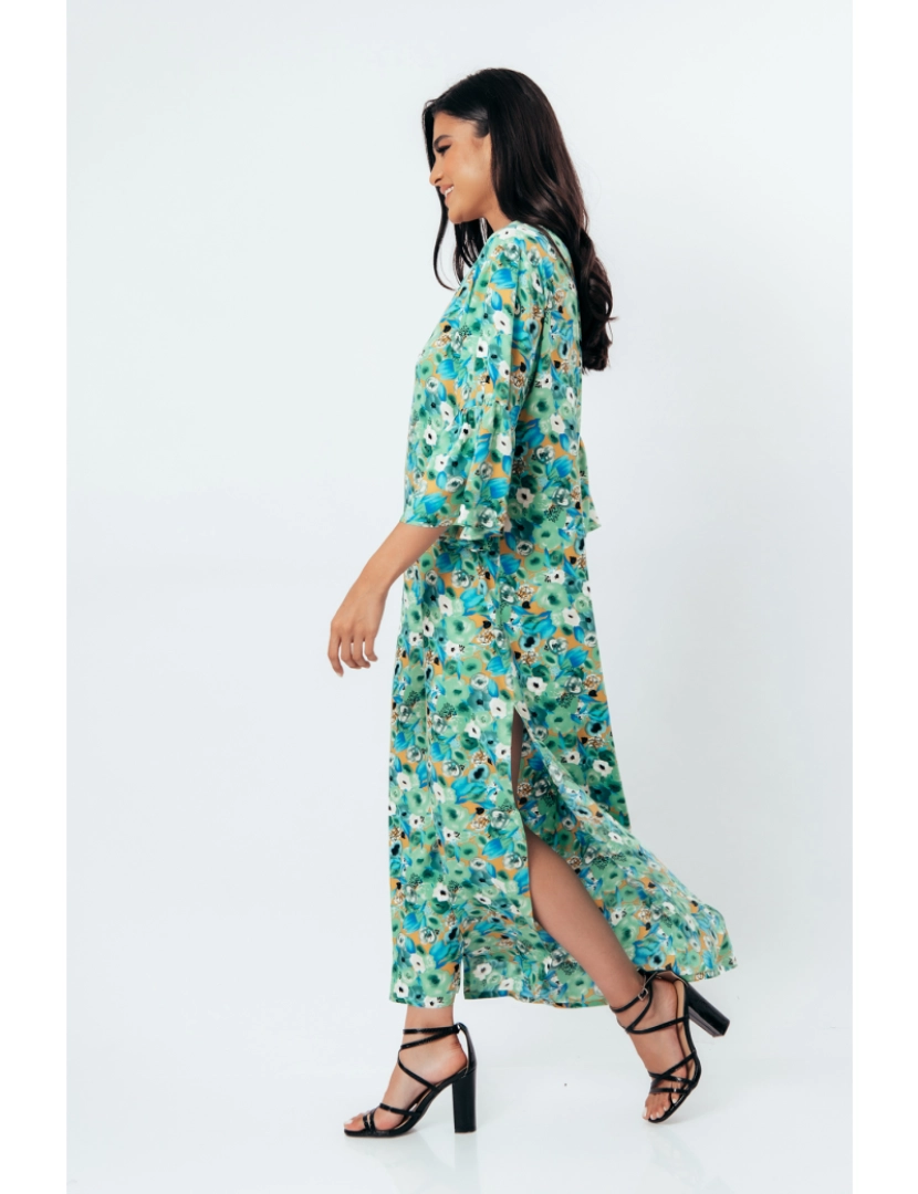 imagem de Floral Kaftan estilo Maxi vestido4