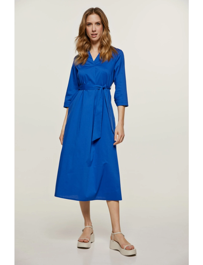 imagem de Royal Blue Midi vestido com cinto2