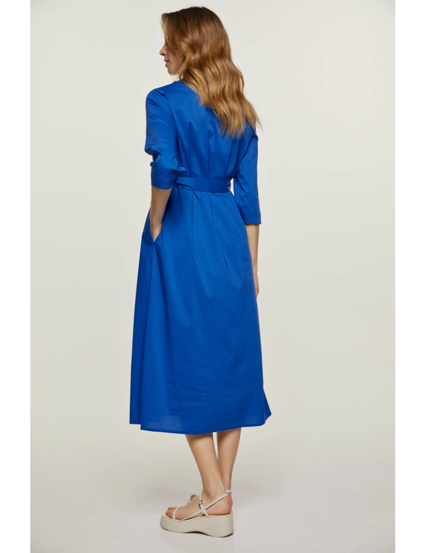 imagem de Royal Blue Midi vestido com cinto3