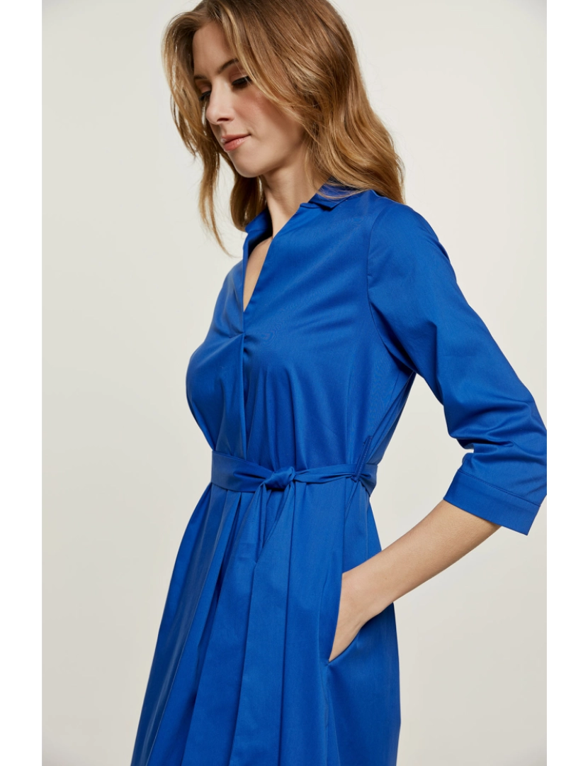 imagem de Royal Blue Midi vestido com cinto4