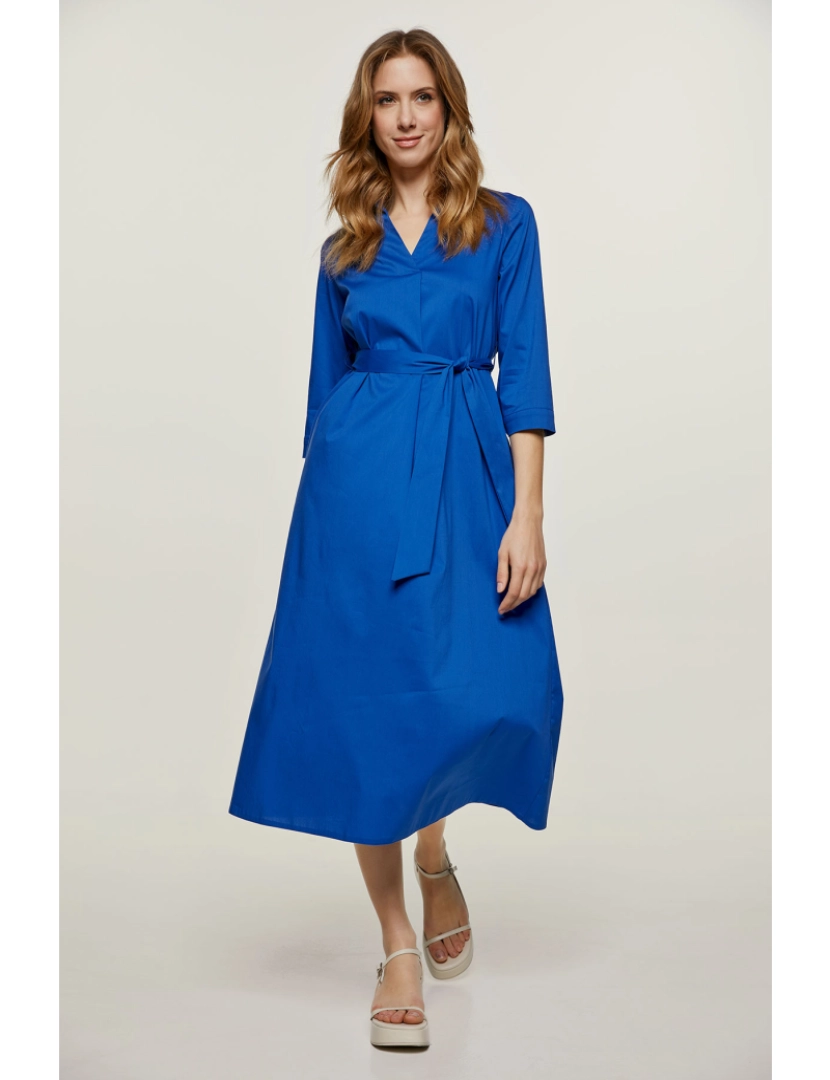 imagem de Royal Blue Midi vestido com cinto6