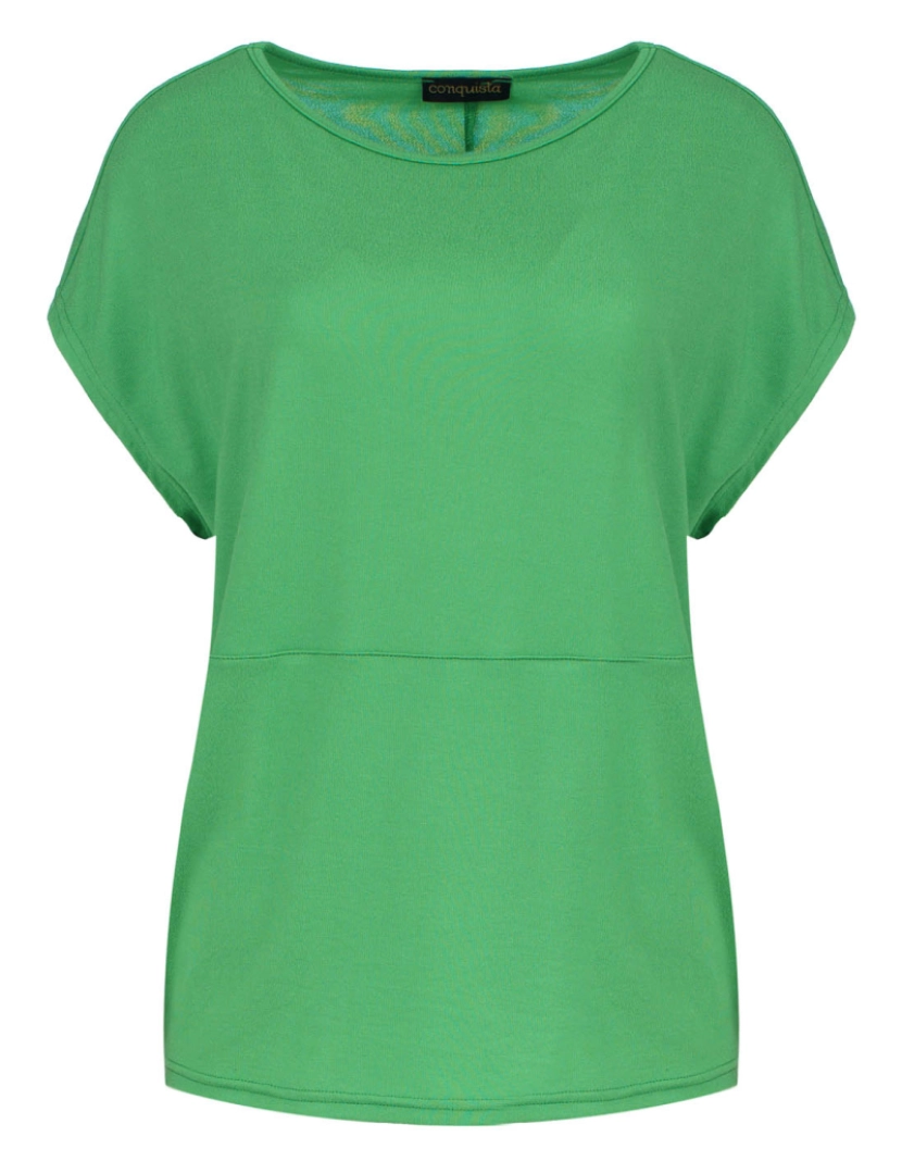 Conquista - Verde Stretch Jersey barco decote Top