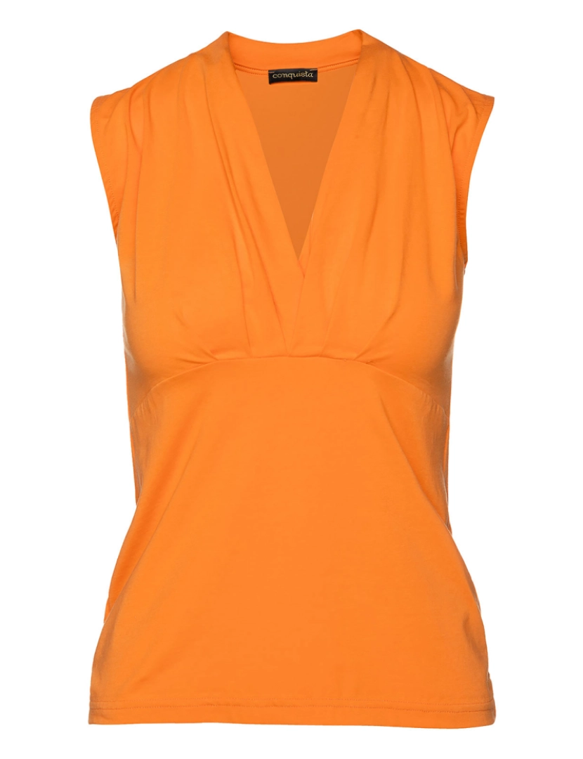 Conquista - Laranja Faux Wrap mangas Top