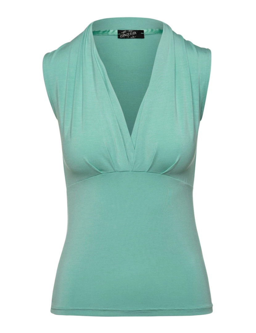 Conquista - Mint mangas Faux Wrap Top