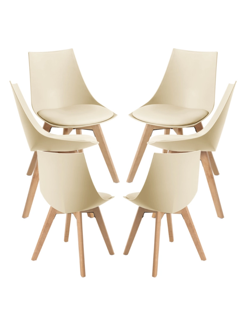 Presentes Miguel - Pack 6 Cadeiras Blok - Beige