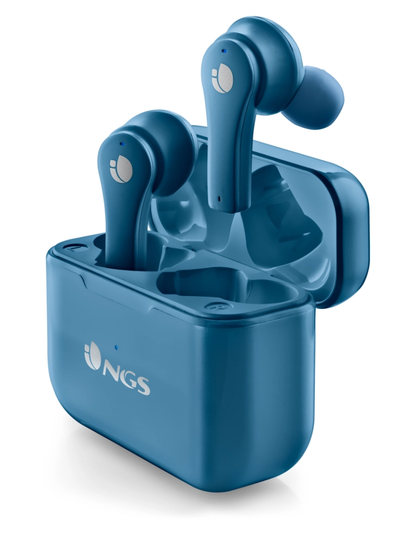NGS - NGS ARTICA BLOOM AZURE: auscultadores com design intra-auricular compatível com TWS e tecnologia Bluetooth. ATÉ 24H–COMANDOS POR TOQUE-USB TYPEC. AZUL