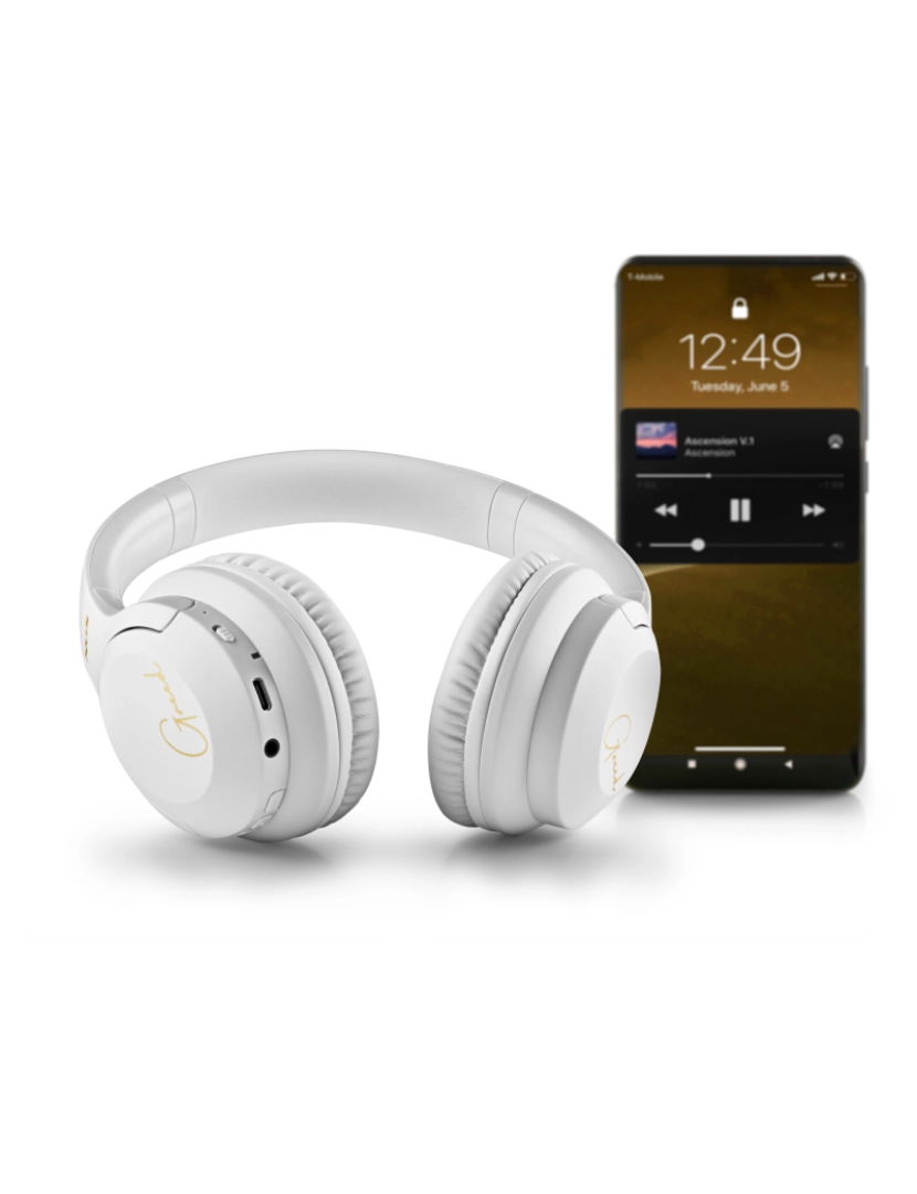 imagem de NGS ARTICA GREED WHITE: Auscultadores sem fios compatível com tecnologia Bluetooth 5.1-10hrs de autonomia. Dobrável. Microfone. Branco.10