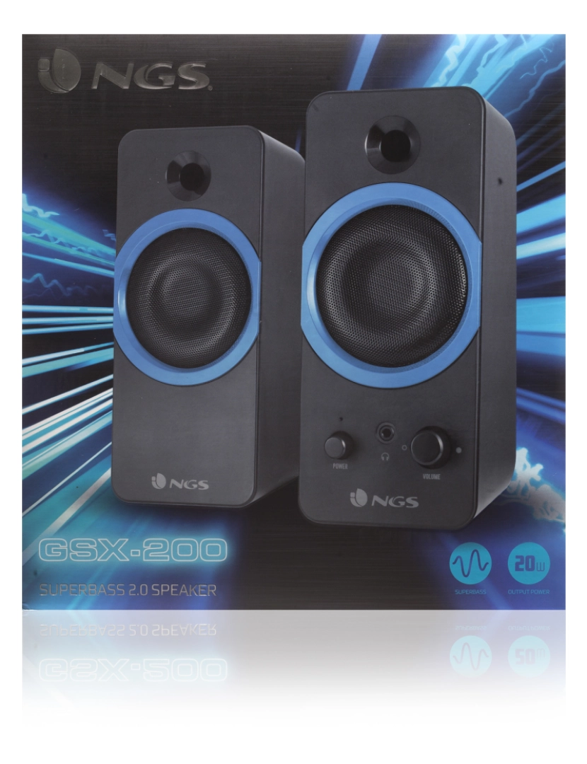 imagem de NGS GSX-200: COLUNAS GAMING SUPERBASS STEREO - POTENCIA 20W- PLUG AND PLAY- USB5