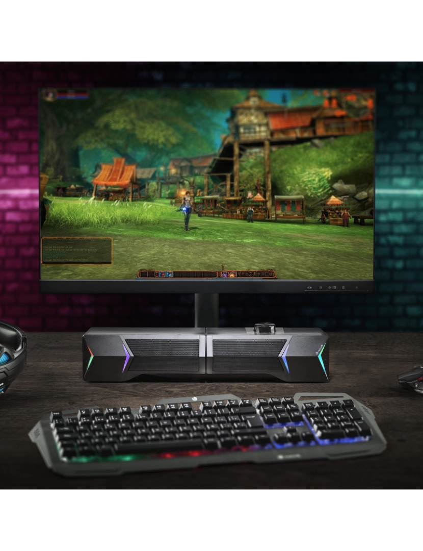 imagem de NGS GSX-B1200: BARRA DE SOM 2.0 GAMING DESTACÁVEL - LUZES RGB DE 12W -  COR NEGRA.9