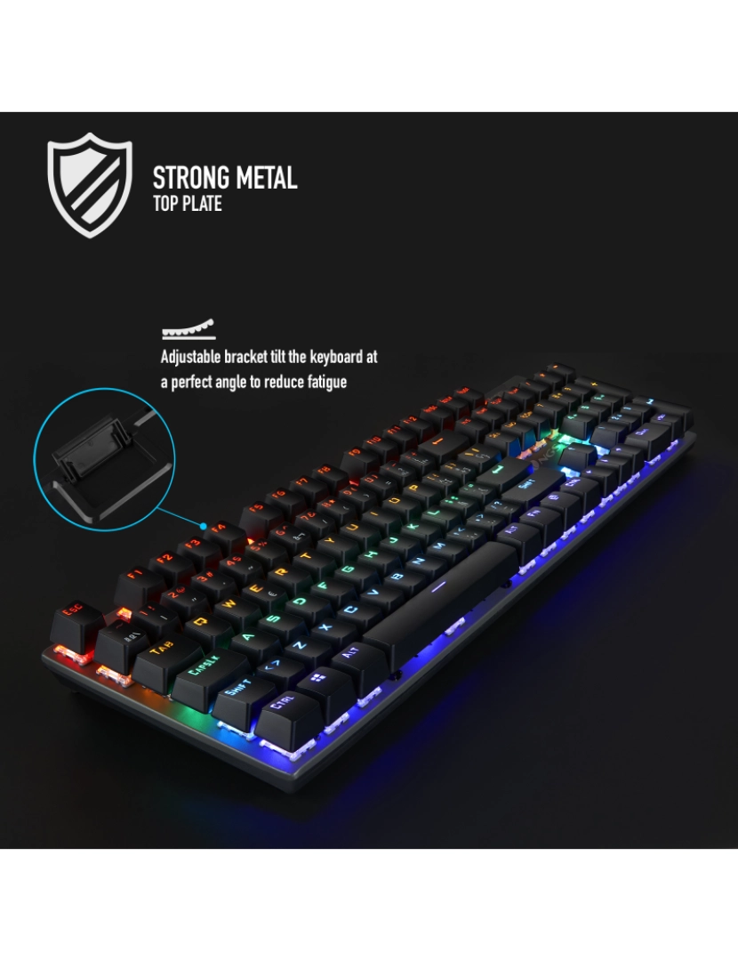 imagem de NGS GKX-500: TECLADO COMPLETO GAMING. ILUMINAÇÃO LED, TECLAS PROGRAMÁVEIS, METÁLICO, ANTIGHOSTING. PS4/ PS5/ XBOX One / XBOX X/S. Plug & Play4