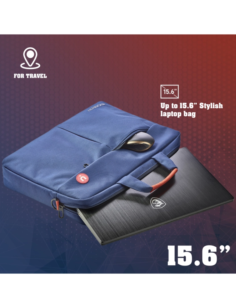 imagem de NGS Monray Seaman: Bolsa de transporte e proteção para portátil até 15,6" com amplo bolso externo. Cor azul.2