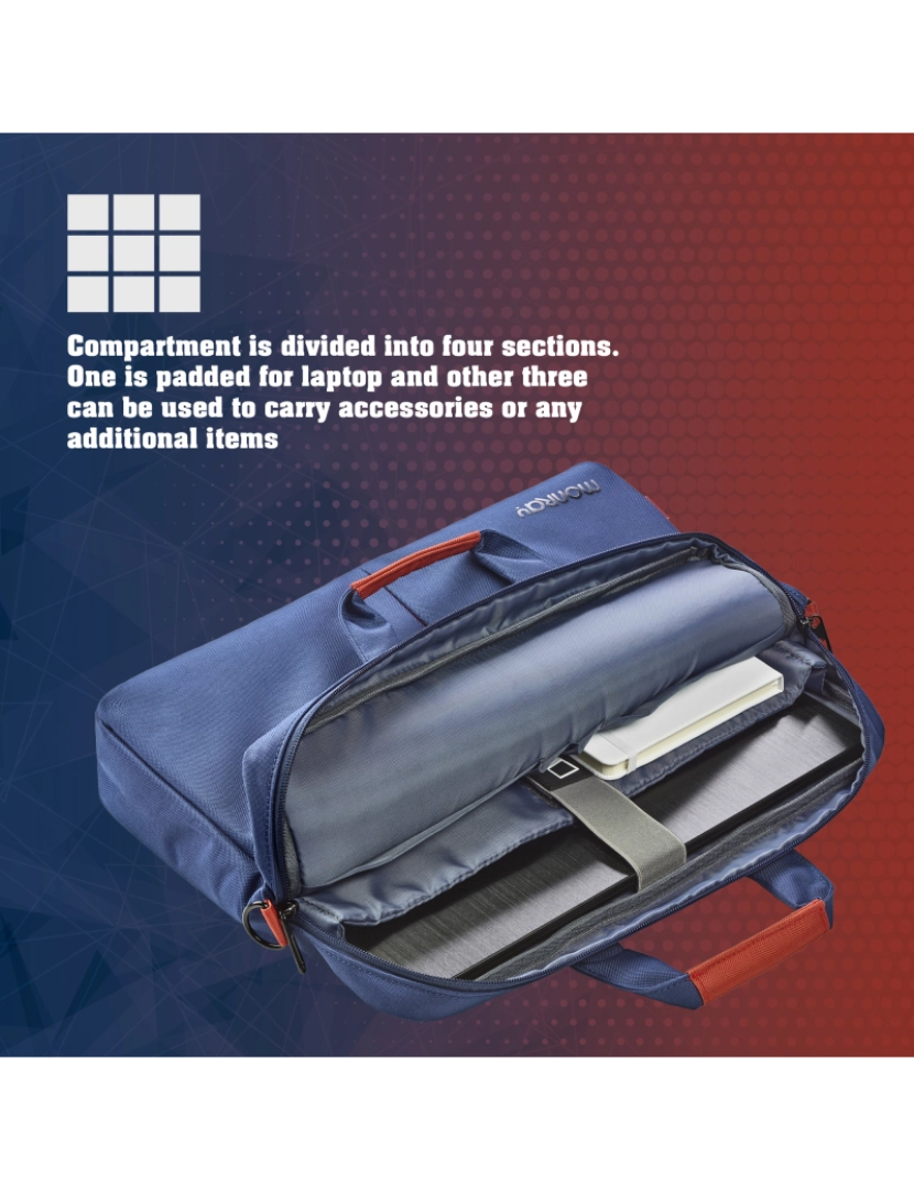 imagem de NGS Monray Seaman: Bolsa de transporte e proteção para portátil até 15,6" com amplo bolso externo. Cor azul.4