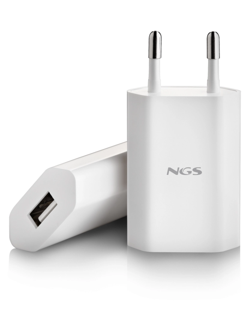 NGS - NGS BUCKET ACE: carregador de parede de 5W compatível com dispositivos USB. SAÍDA X 1 - 5V/1A - 5W. Sistema de identificação automática. Branco.
